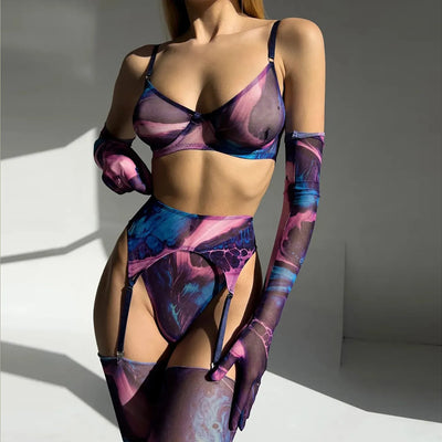 Poppy | Ensemble de lingerie Tie Dye 5 pièces