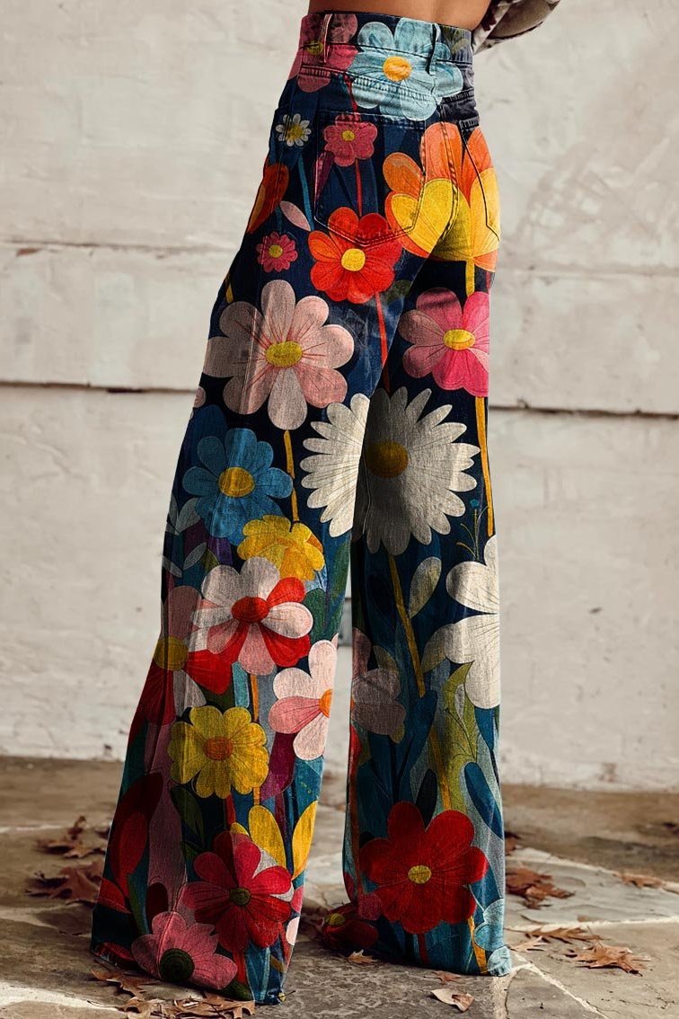 Elisa | Pantalon évasé avec motif floral